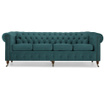 Chesterfield Bluegreen Turquoise Velvet Négyszemélyes kanapé