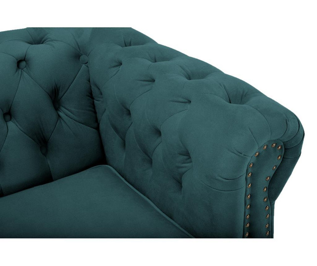 Chesterfield Bluegreen Turquoise Velvet Négyszemélyes kanapé