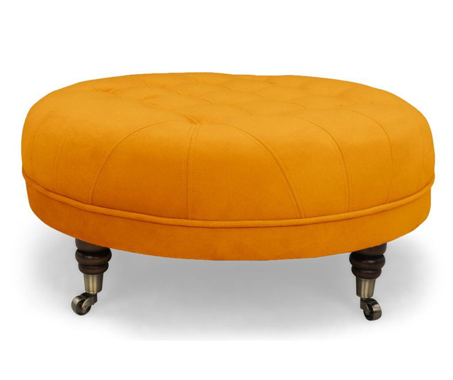 Chesterfield Yellow Velvet Lábzsámoly