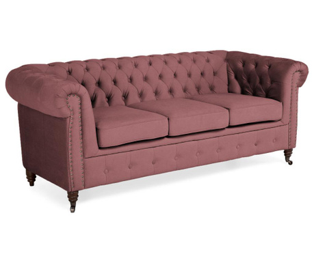 Chesterfield Rust Pink Velvet Háromszemélyes kanapé