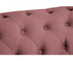 Canapea 3 locuri Kalatzerka, Chesterfield Rust Pink Velvet, roz, 203x86x80 cm