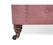 Canapea 3 locuri Kalatzerka, Chesterfield Rust Pink Velvet, roz, 203x86x80 cm