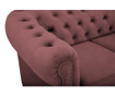 Canapea 4 locuri Kalatzerka, Chesterfield Rust Pink Velvet, roz, 238x86x80 cm