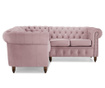 Ъглов диван с 4 седалки Chesterfield Light Pink Jasmine Velvet