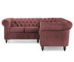 Ъглов диван с 4 седалки Chesterfield Rust Pink Velvet