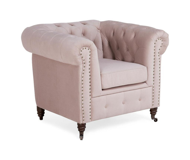 Chesterfield Light Pink Jasmine Velvet Fotel