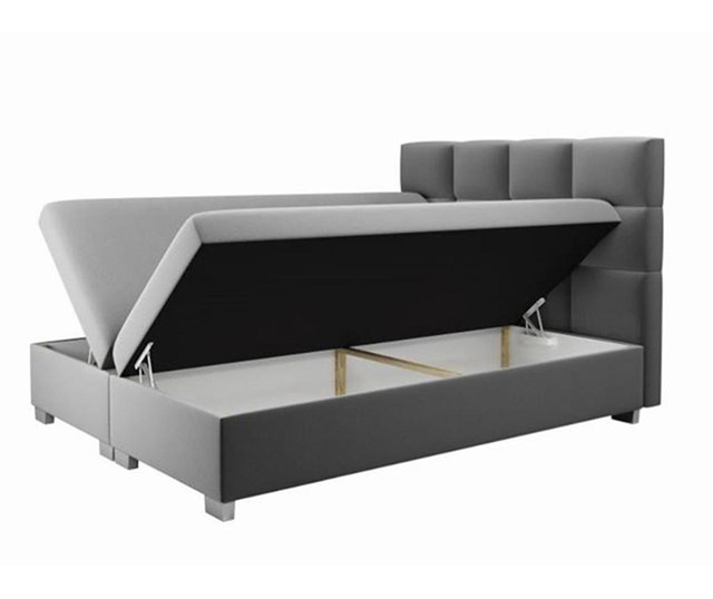 Boxspring postelja s prostorom za shranjevanje Kanada Grey 180x200 cm