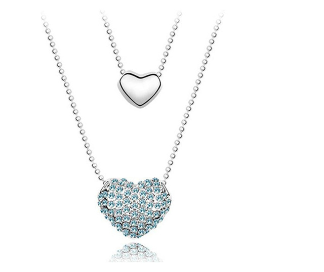 Ogrlica Swarovski Double Heart