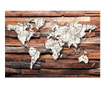 Stenska tapeta Map On Wood 70x100 cm