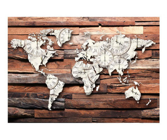 Stenska tapeta Map On Wood 70x100 cm