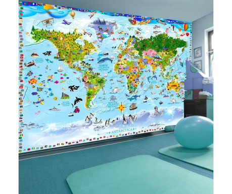Fototapeta World Map For Kids 140x200 cm