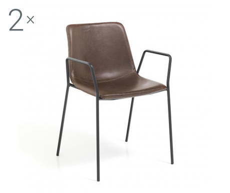 Set 2 scaune Tomasucci, Viktoria Brown, maro, 56x53x78 cm