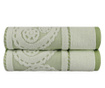 Set 2 prosoape de baie Jacquard Hobby, Hurrem Green, bumbac, 50x90 cm, verde