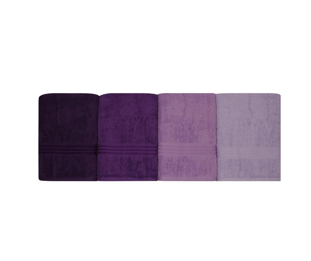 Set 4 kupaonska ručnika Rainbow Lilac 70x140 cm