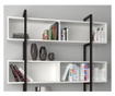 Biblioteca Gauge Concept, Silky White, placa fibrolemnoasa de inalta densitate, 160x35x180 cm