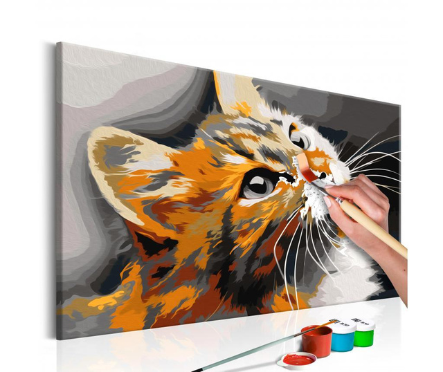Καμβάς ζωγραφικής ανά αριθμό κιτ Do It Yourself Red Cat 40x60 cm