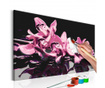 Καμβάς ζωγραφικής ανά αριθμό κιτ Do It Yourself Pink Orchid (Black Background) 40x60 cm