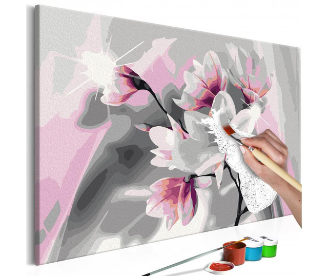Καμβάς ζωγραφικής ανά αριθμό κιτ Do It Yourself Magnolia (Grey Background) 40x60 cm