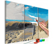 Σετ 3 Do It Yourself πίνακες ανά αριθμό Beach (Blue Sky) 20x40 cm