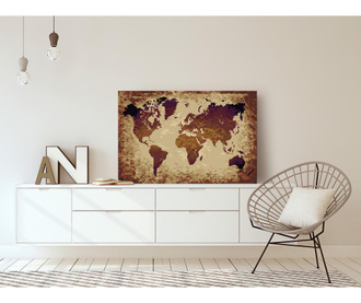 Καμβάς ζωγραφικής ανά αριθμό κιτ Do It Yourself World Map (Brown Colours) 40x60 cm