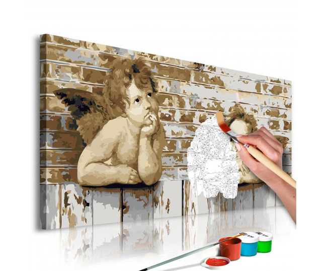 Καμβάς ζωγραφικής ανά αριθμό κιτ Do It Yourself Raphael's Angels 40x80 cm
