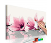 Καμβάς ζωγραφικής ανά αριθμό κιτ Do It Yourself Magnolia (White Background) 40x60 cm