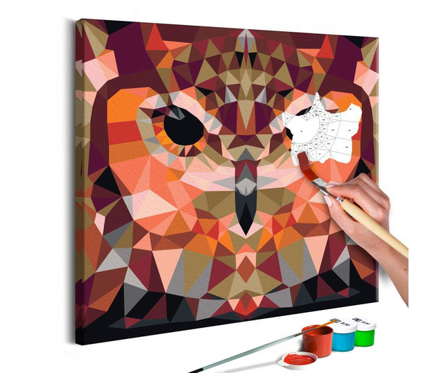 Καμβάς ζωγραφικής ανά αριθμό κιτ Do It Yourself Owl (Geometrical) 40x40 cm
