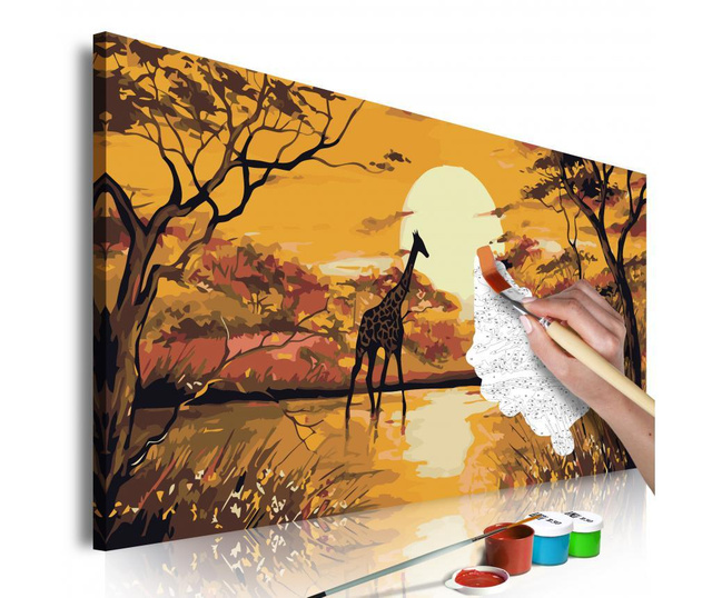 Giraffe at Sunset DIY kanavász kép 40x80 cm