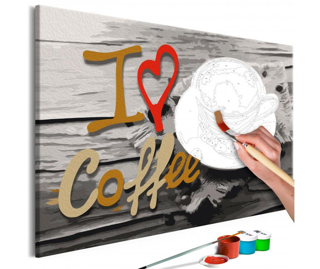 Slikanje na platnu prema brojevima - Uradi sam I Love Coffee 40x60 cm
