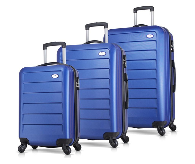 Ruby Blue 3 db Gurulós bőrönd