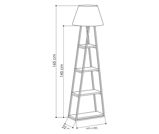 Lampadar Decortie, PAL melaminat, gri antracit/galben, 45x45x167 cm