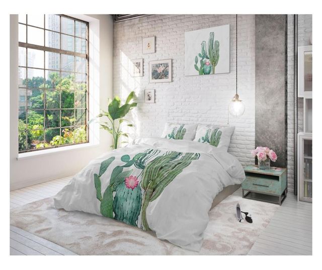 Set Posteljina Double Cactus Marble Green
