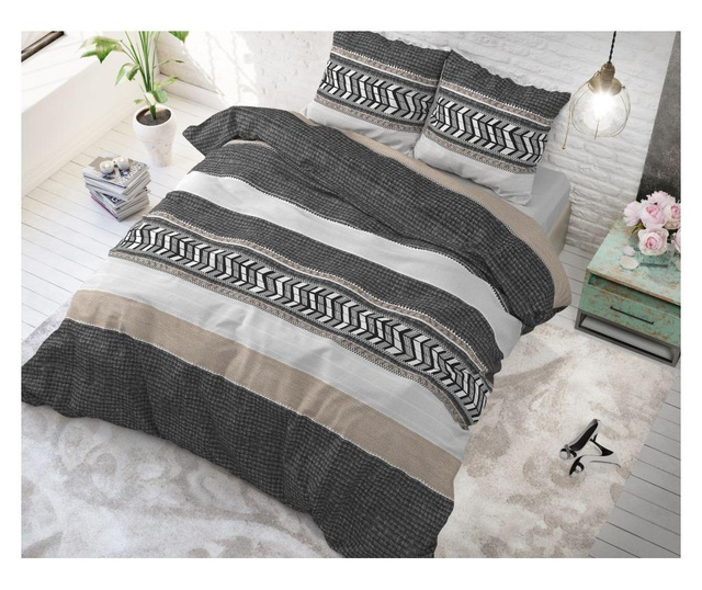 Set posteljina Single Ranforce Northern Stripe Grey