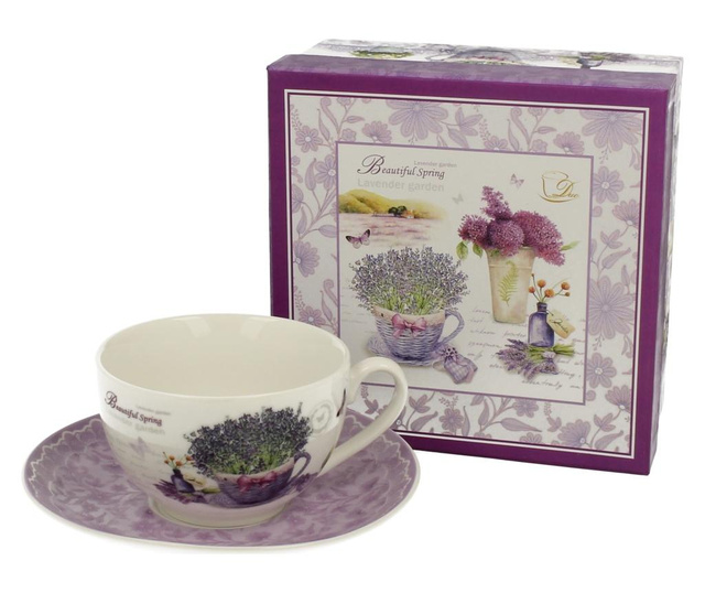 Set - skodelica in krožniček Lavender Garden