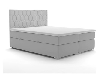 Boxspring postelja s prostorom za shranjevanje Cannes Light Grey 160x200 cm