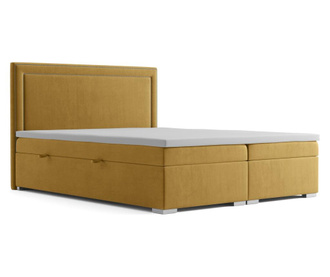 Boxspring postelja s prostorom za shranjevanje Annecy Mustard 160x200 cm