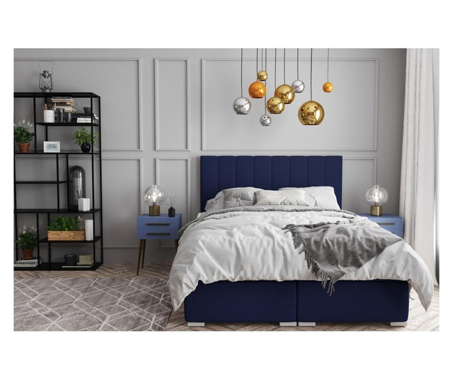 Saint Tropez Navy Blue Boxspring ágy 140x200 cm