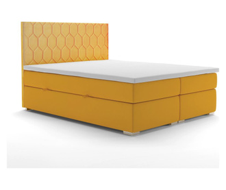 Легло с  място за съхранение Cannes Mustard 160x200 см