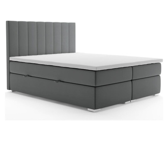 Boxspring postelja s prostorom za shranjevanje Saint Tropez Dark Grey 160x200 cm