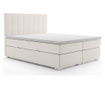 Pat boxspring cu spatiu pentru depozitare Saint Tropez Beige 140x200 cm