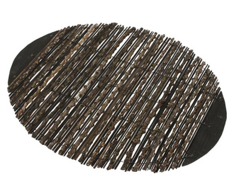 Set 4 suporturi farfurii Novita Home, lemn de palmier, 36x44 cm, negru