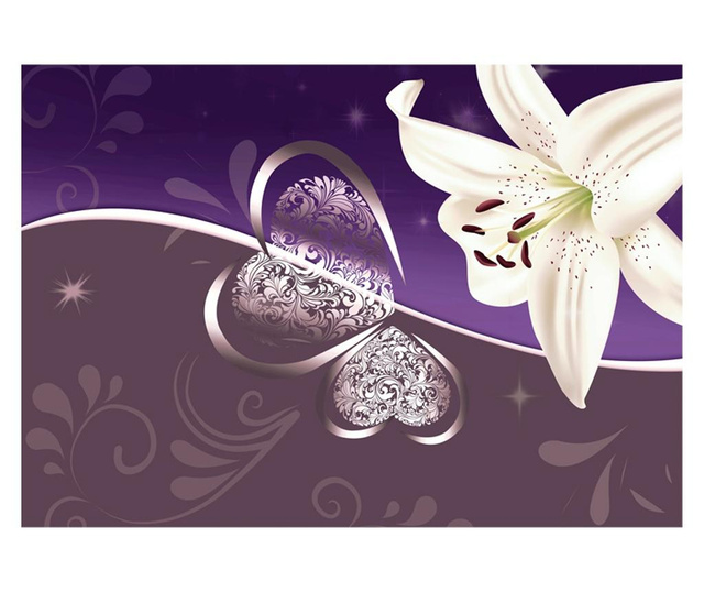 Ταπετσαρία Lily in shades of violet 210x300 cm