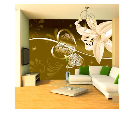 Tapeta Lily in shades of green 280x400 cm