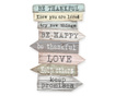 Decoratiune de perete Little Nice Things, Family Rules Thankful, placaj, 30x1x50 cm