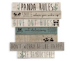 Decoratiune de perete Little Nice Things, Panda Rules, placaj, 40x1x50 cm
