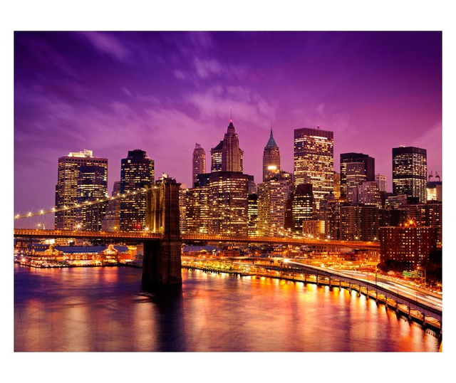 Ταπετσαρία Manhattan and Brooklyn Bridge by night 231x300 cm