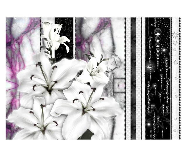 Ταπετσαρία Crying lilies on purple marble 175x250 cm