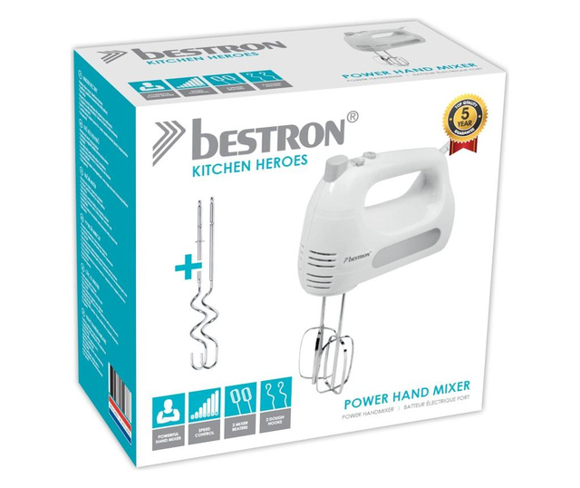 Mixer manual Bestron, Kitchen Heroes, plastic, alb