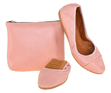 Skladacia plochá obuv s taškou na prenášanie Foldy Pink