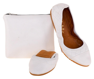 Сгъваеми равни обувки с чанта Foldy White 37